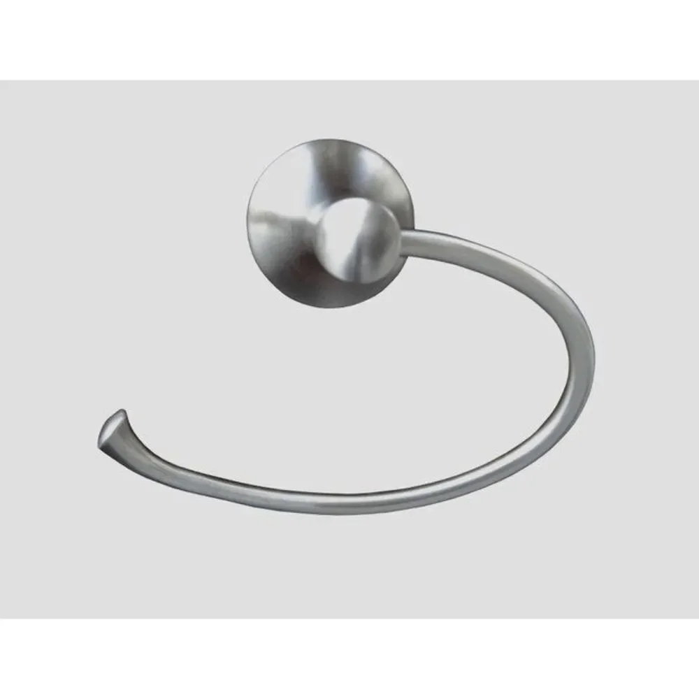 Allen & Roth Halmstad Brushed Nickel Single Towel Ring- NIP